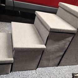 Dog Stairs with Storage 23" H, 4-Step Wider Dog Steps for High Beds