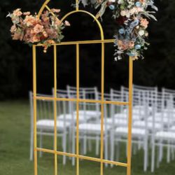 Wedding Arch Balloon Arch Stand 78.74in Backdrop Stand for Parties Birthday Wedding Christmas Door Frame Flower Stand Rack Garden Arch Gold Wedding Ar