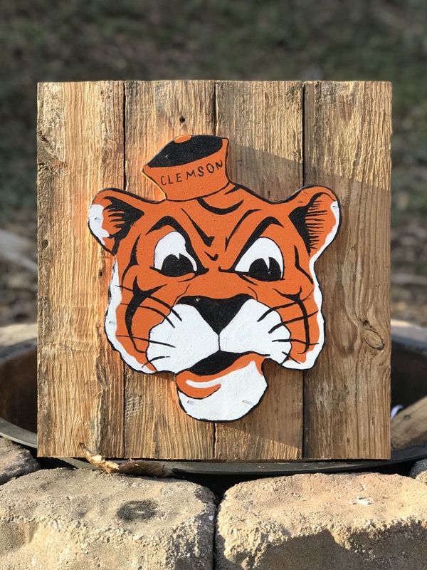 Vintage clemson logo wood wall plaque