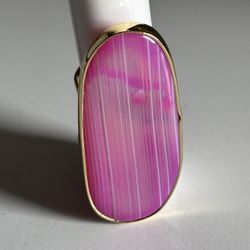 Pink Agate Ring (Adjustable) / Anillo de Piedra Natural