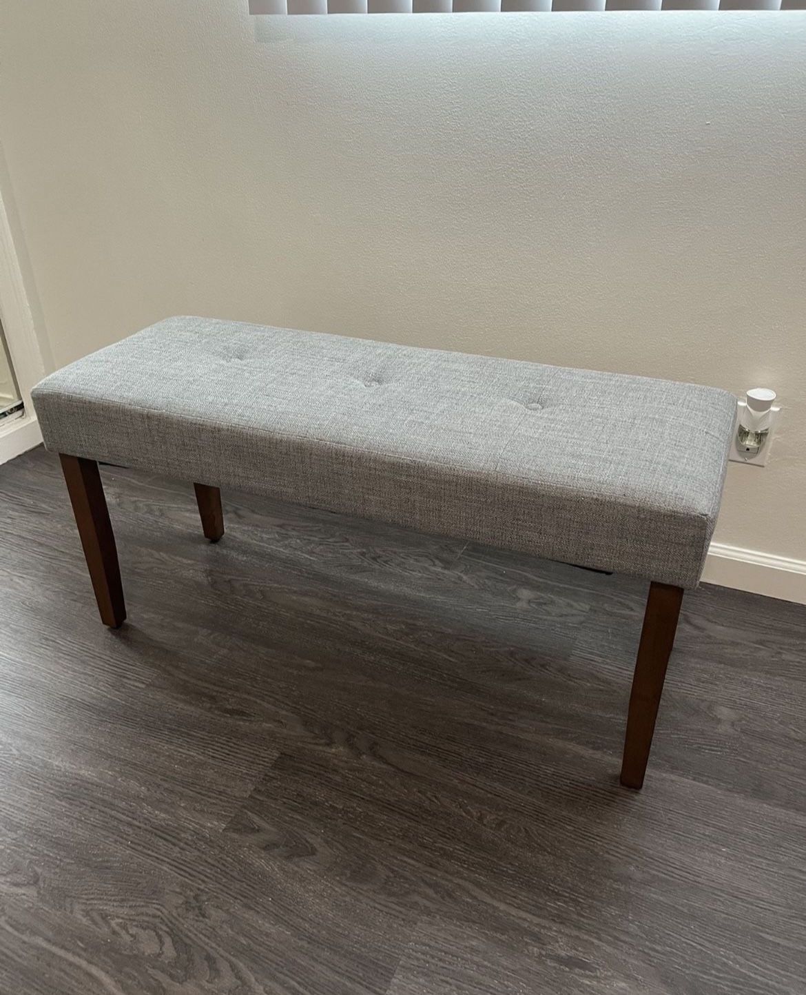 Bobs Discount Bettie Walnut Grey Dining Bench