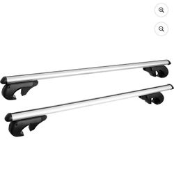 Ozark Trail Sliver Aluminum Universal Roof Rails, Adjustable with Locks,Fit for Raised Roof Crossbars