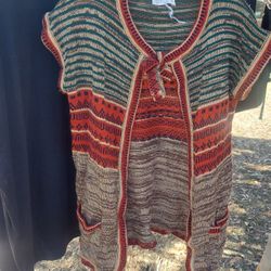 Hippie BOHO Vintage DAYNE TAYLOR Short Sleeve Sweater 