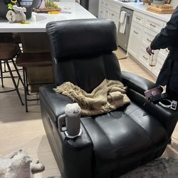 Black Leather Electric Reclining Chair