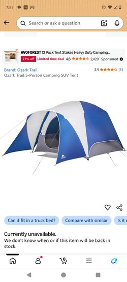 Ozark Trail SUV Tent
