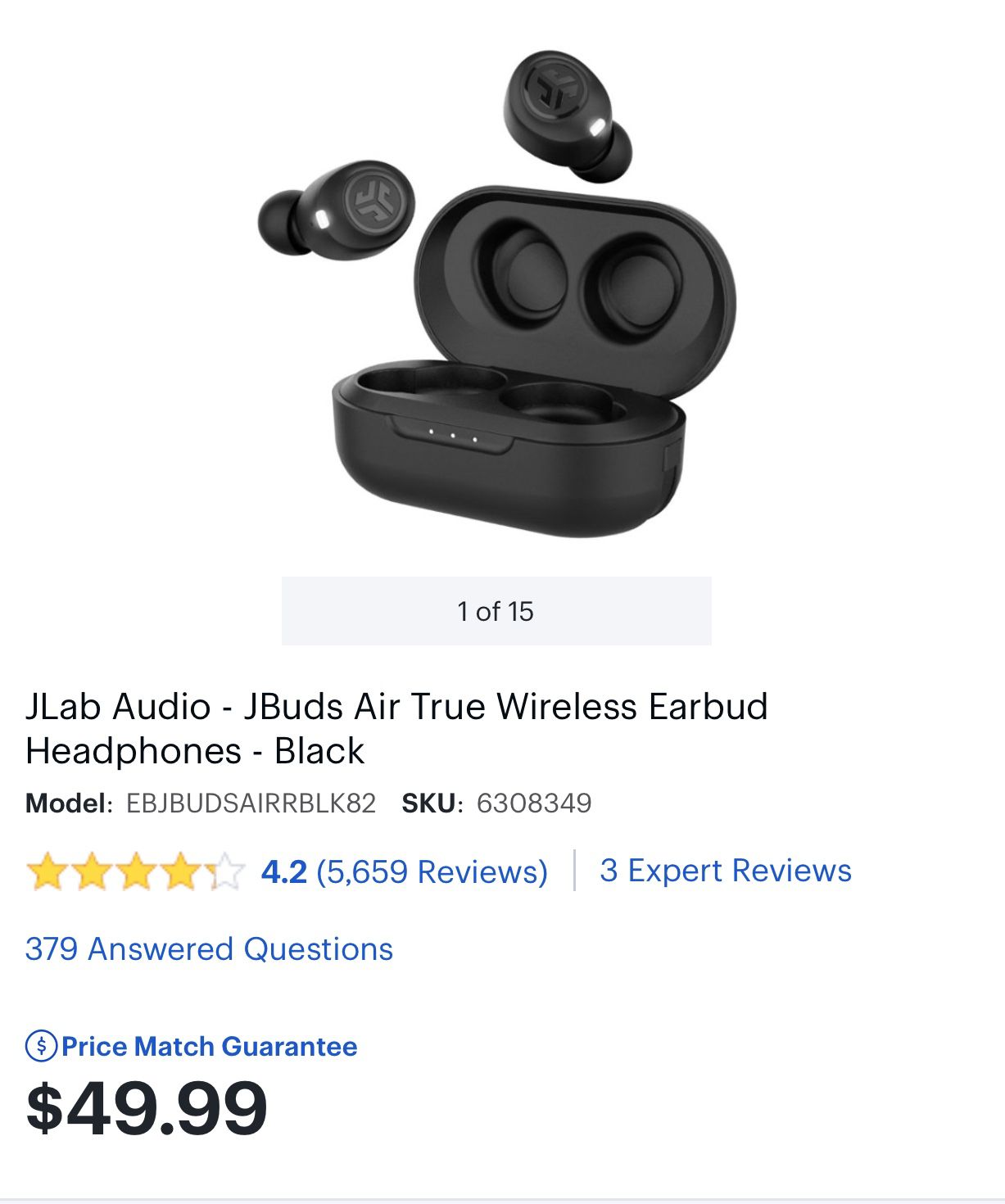 Jbud wireless headphones