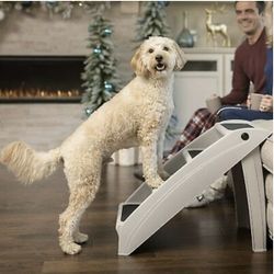 Folding Pet Steps Grey Large