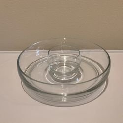Chip & dip set - clear glass