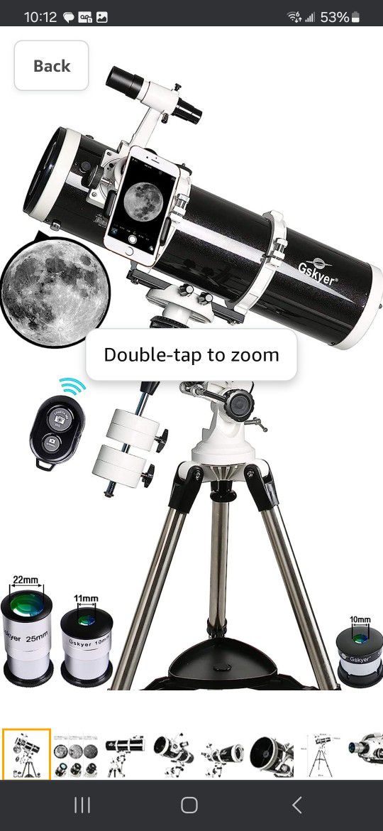 Telescope, Gskyer 130EQ Professional Astronomical Reflector Telescope, German Technology Scope, EQ-130 (EQ-130
200$ cash no tax 
Pick up Mesa Alma Sch