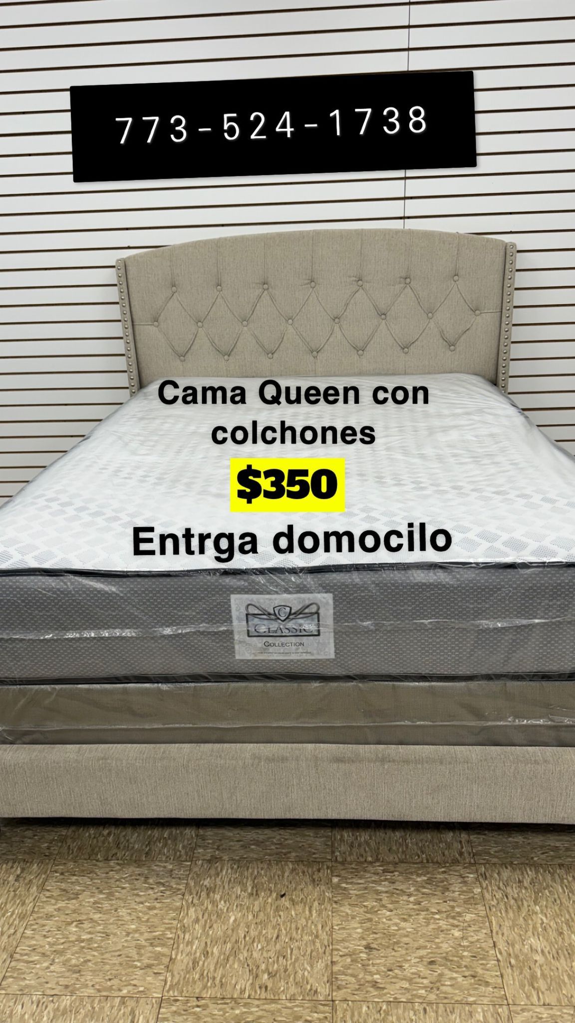 Queen Size Bundle Deal Headboard Frame Mattress And Box Spring $349 Only 