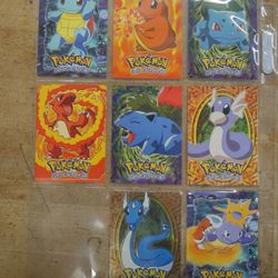 LOT 8 POKEMON CARDS GOTTA CATCH 'EM ALL STAGE 1 #01 BULBASAUR E1 0F 12; #04 CHARMANDER E4 0F 12 ; #07 SQUIRTLE E7 OF 12 ; #147 DRATINI E10 OF 12 AND S