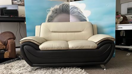 Sofa, Ebony and Ivory 78.5-inches