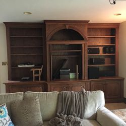 Oakwood  93 inches tall Entertainment center Solid