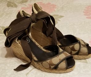 Coach ankle wedge size 6