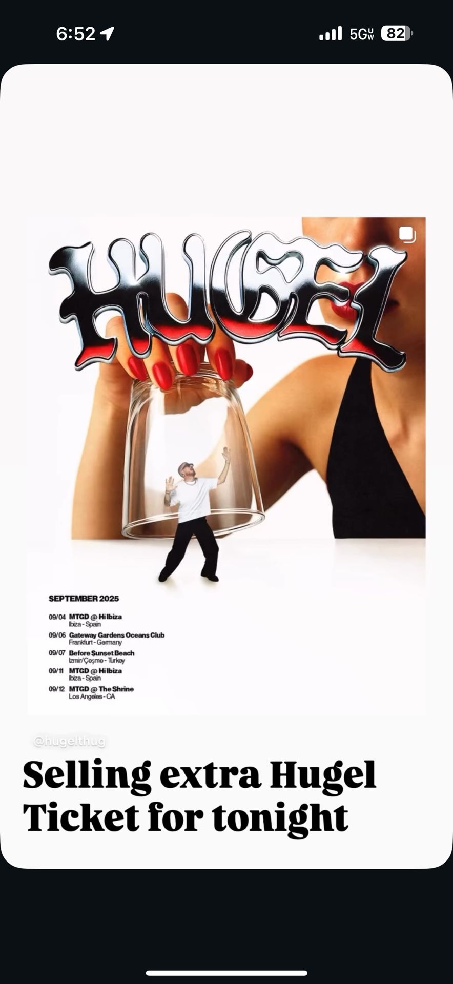 Hugel Tix Tonight
