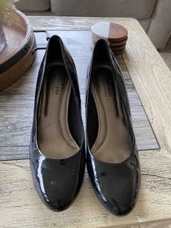 Navy Dress Heels - Patent Black -8.5