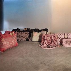 Juicy Couture Pink Leopard Cozy Satchel & Daydreamer Purse  Lot