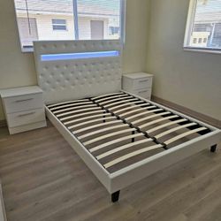 White LED Bedframes
