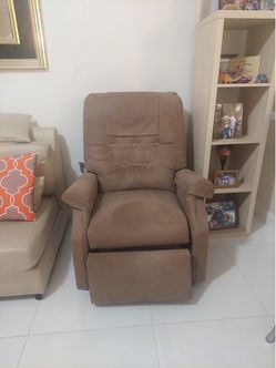 Brown Fabric Recliner Chair