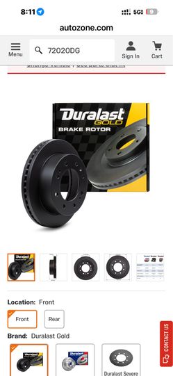 Duralast Gold Front Brake Rotor