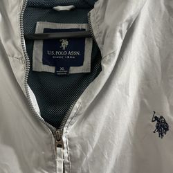 Gray Uspa Windbreaker, XL 