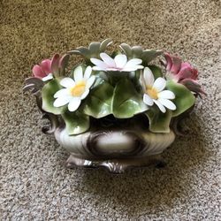 Ceramic Flowers In Basket