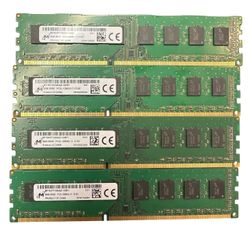 32GB DDR3-1600 Desktop RAM — 4x 8GB Micron