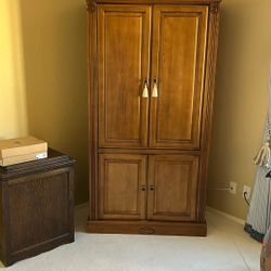 Wood Armoire Wardrobe / TV Display Unit  