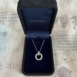 T1 Circle Pendant in White Gold with Pave Diamonds