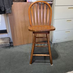Wood Swivel Bar Stool