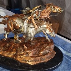 Legends Fine Art Sculpture By Artist C.A.Pardell 1991 American Horse Gets Its Name Sculpture Limited Edition AP/950 