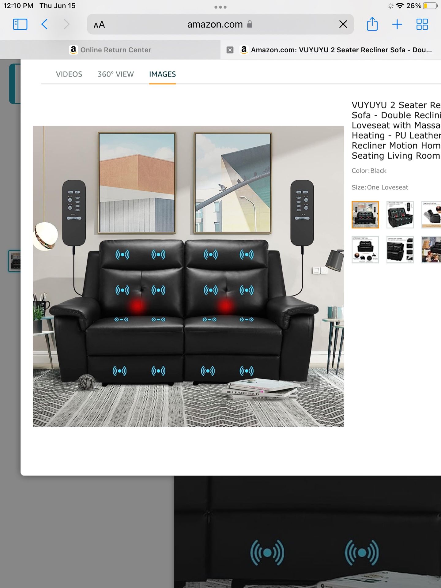 Home Theater Loveseat Recliner. Perfect Father’s Day Gift