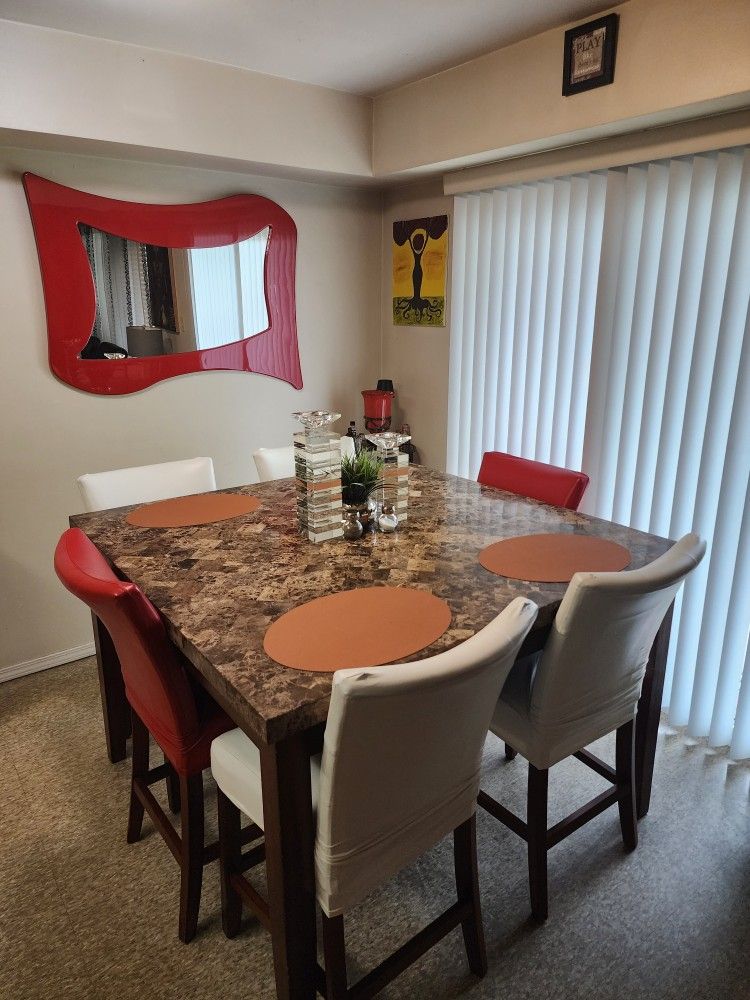 Real Marble dining room table.