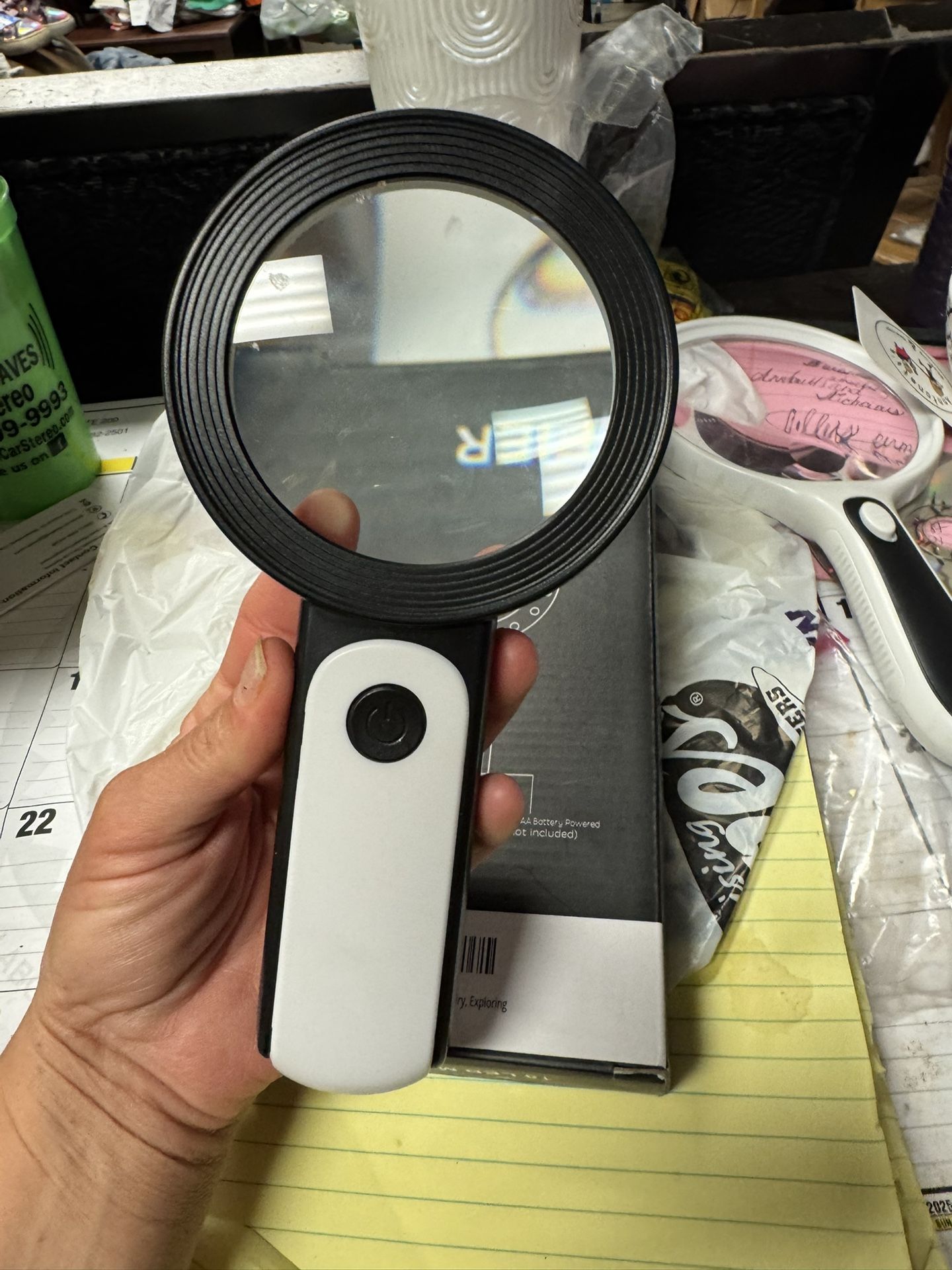 JMH Magnifying Glass with Light, 30X Handheld Large takes 3AAA 18 LED lights 15 Firn NEW