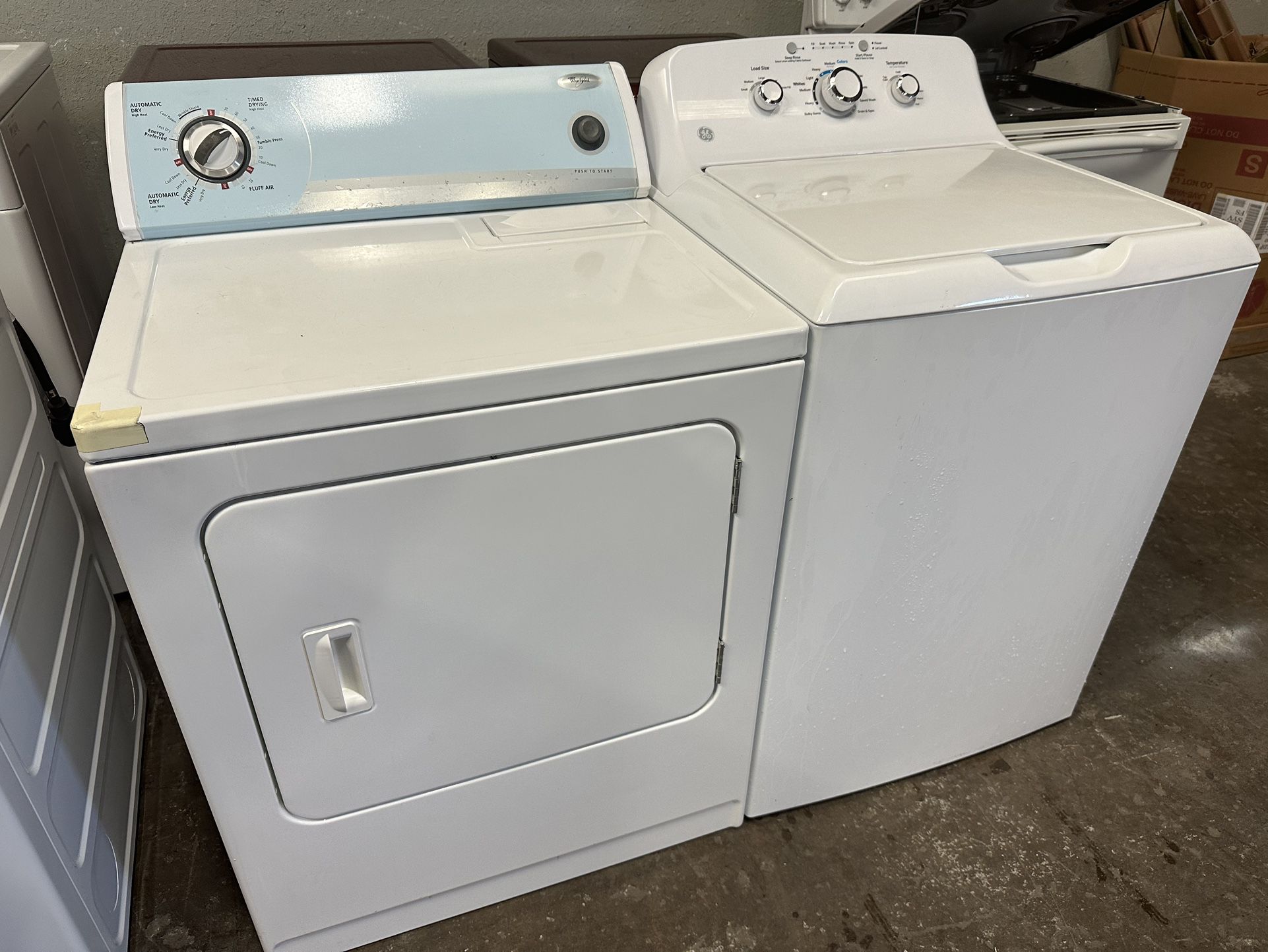 Cheap Shop/garage washer and electric dryer set can deliver  Both work great Washer is a little bit noisy in the spin cycle, but it doesn’t affect the