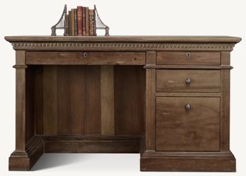 RH Restoration Hardware St. James 4-Drawer Desk | Solid Wood | Excellent Condition