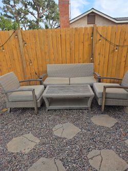 Four piece wicker patio set