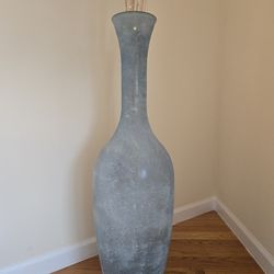 4 Foot Blue/Gray Textured Vase