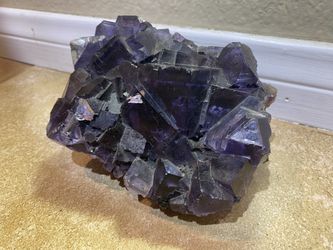 Purple Fluorite Crystal Cluster – Natural Cubic Formation