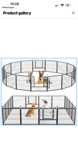 Dog Playpen 32 Inch 16 Panel, Heavy Duty Metal Wire Puppy Exercise Pen with Door, Portable Foldable Pet Fence for Indoor Outdoor Use