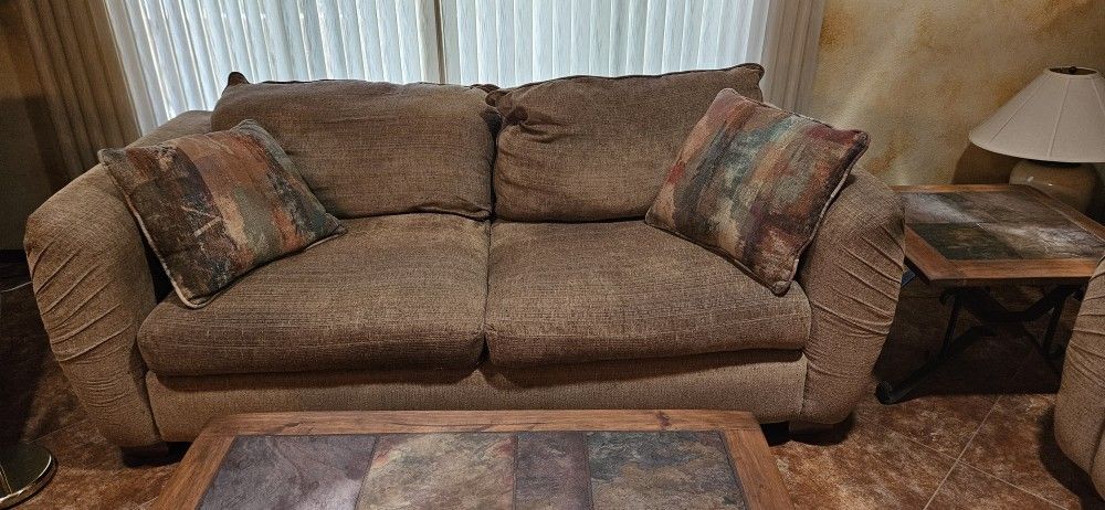 Beautiful Sofa Hardly Used With Matching Tables