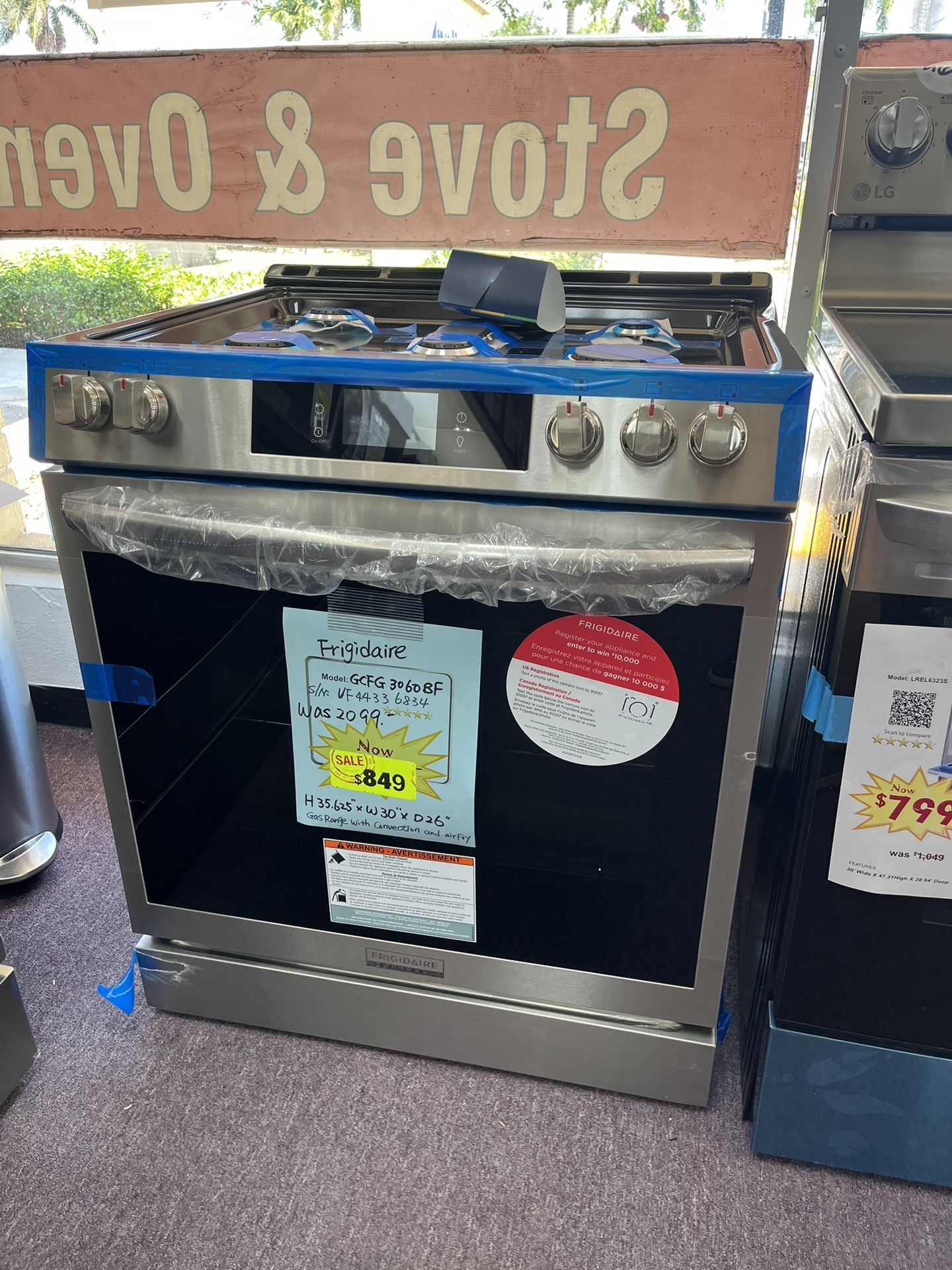 Gas Stove, Oven Range, Stainless Steel 5 Burners
