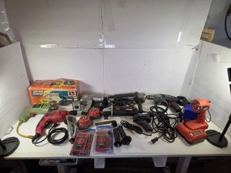 Rockwell SKIL Craftsman Power Tool Lot - Drills Grinder Air Tools Meters + Garage Workshop Gear