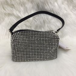 NWT Alexander Wang heiress pouch in crystal mesh