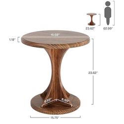 All New Wood End Table Round