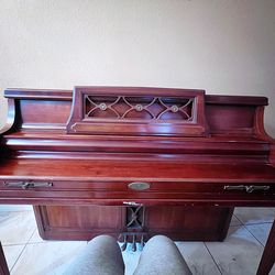 1970’s Vintage Wurlitzer Console Piano w/ Velvet Bench