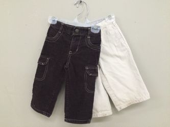 12-18 months Gap chinos & Carters 18 months brown corduroy pants