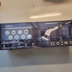 8-in-1 Electric Spin Scrubber with 8 Replaceable Brush Heads