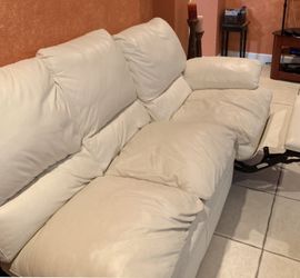 Beautiful White Italian Leather Sofa