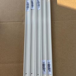 12” White Metal Mounting Rails / Shelf Brackets – Set of 5